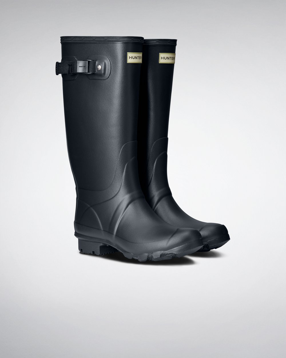 Hunter Huntress Leg Wide Fit Rain Boots - Online Store Womens Navy - GCMWVA605